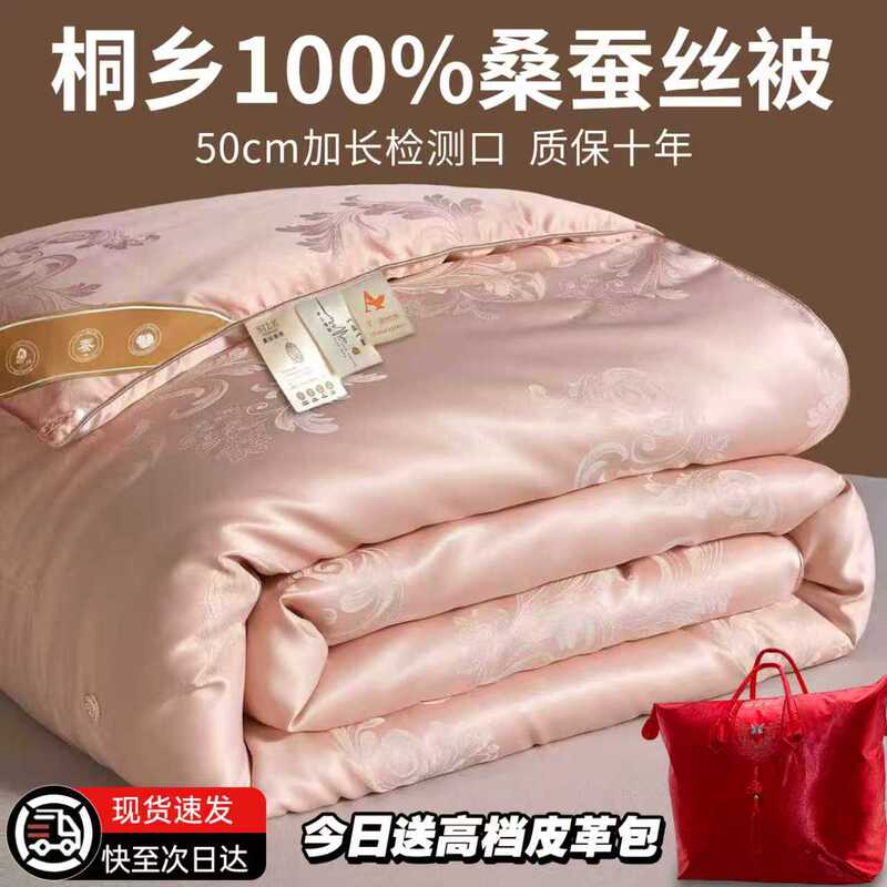 Tongxiang Silk Quilt 100% Mulberry Silk Quilt Spring and Autumn Quilt Winter Quilt Thickened Warm Quilt Mother-Child Quilt All-Season Universal Quilt Core