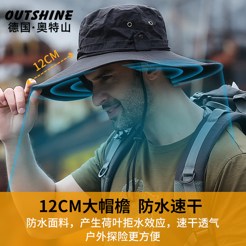 Otter Mountain sunscreen hat sunscreen outdoor big head circumference fisherman hat summer fishing hat man climbing trend big hat lady
