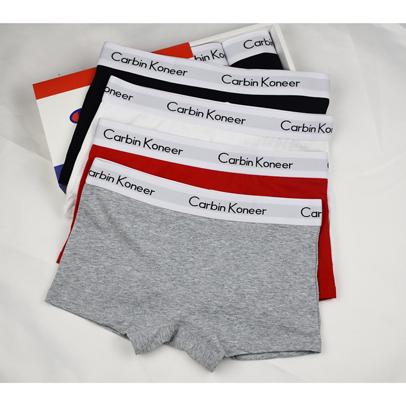 Unisex underwear female les handsome t pure cotton mid-waist sports large size solid color simple boxer square triangle pants wide edge