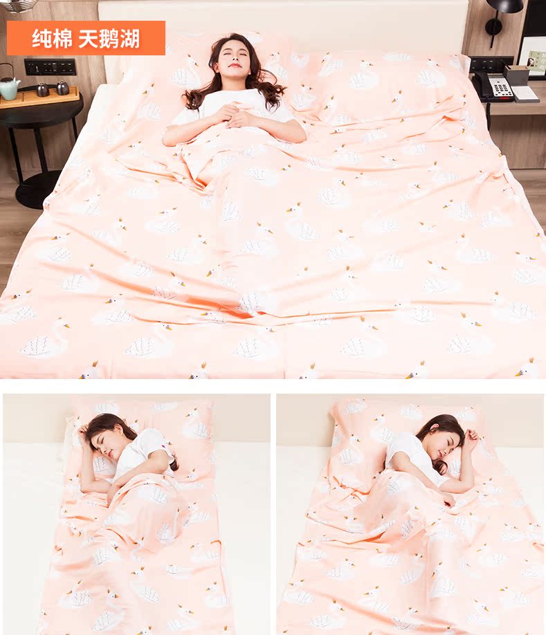 Khách sạn du lịch bẩn túi ngủ người lớn trong nhà cotton di động đôi khách sạn du lịch chống bẩn tấm túi ngủ cho be