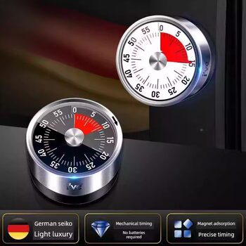 German Kitchen Timer Time Manager Mechanical Clock for Learning Self-Discipline with Visual Countdown Reminder Timer