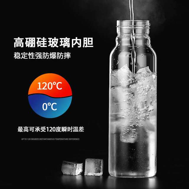Water cup does not break, tempered glass 2000ml large capacity cup for men, summer sports, anti-fall, high temperature resistant, drinking water tea