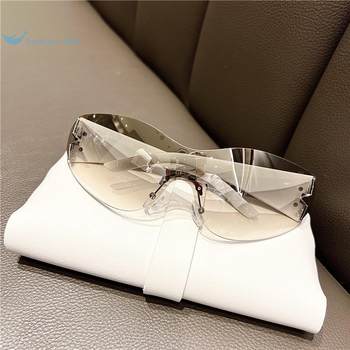 European and American Style Frameless Five-Pointed Star Integrated Women's Trendy Aviator Sunglasses Millennium Hot Girl Style Sunshade Sunglasses Yj