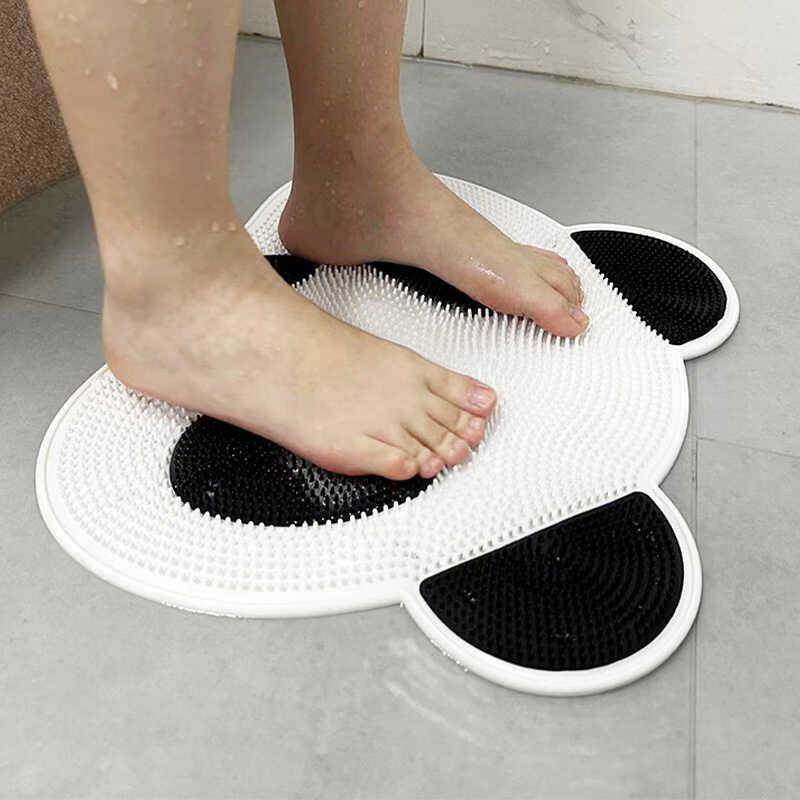 Panda Silicone Massage Mat Lazy Bath Scrubber for Back and Feet, Bathroom Suction Cup Back Scrubber, Foot Scrubber, Exfoliating Pad