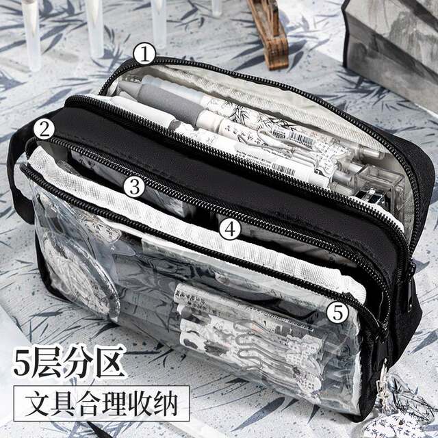 Ink Chinese style super popular pencil case for boys 2026 new stationery box high appearance ins style girls primary school junior high school