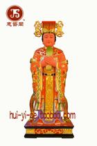 Mazu 05 standing Mazu traditional wood carving craft idol custom 60cm