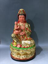 Send Zi Guanyin 04 early birth noble son Guanyin Bodhisattva fragrant camphor wood carving Buddha statue made 30cm
