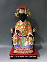 Mazu 11 black face Matsu smoked face camphor wood carving Buddha statue customized 40cm