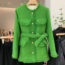 Cashew small fragrant wind jacket Female mid-length 2021 Winter new Slim Thickened White Duck Suede Liner Down Clothing