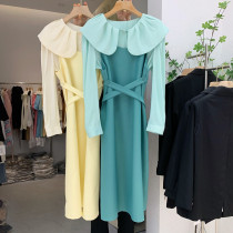 Cashew Lotus Leaf Collar Dress Collar Dress Suit Woman 2022 Spring new Conspicothin Shirt Harness two sets of skirts