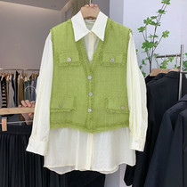 Fashion small balsamic wind suit blouses woman little sub 2022 spring new expats slim fit shirt Machia Two sets