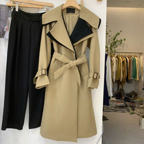 Inglées Wind spell reception Waist Dressing Womans mid-2021 Fall new loose Conspiculess Coat Superior Coat Superior Coat