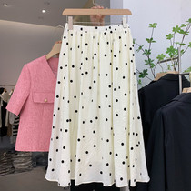 Wave Dot half-body dress Women in length 2022 Spring Summer new loose Conspicu Slim half dress Round point a word skirt
