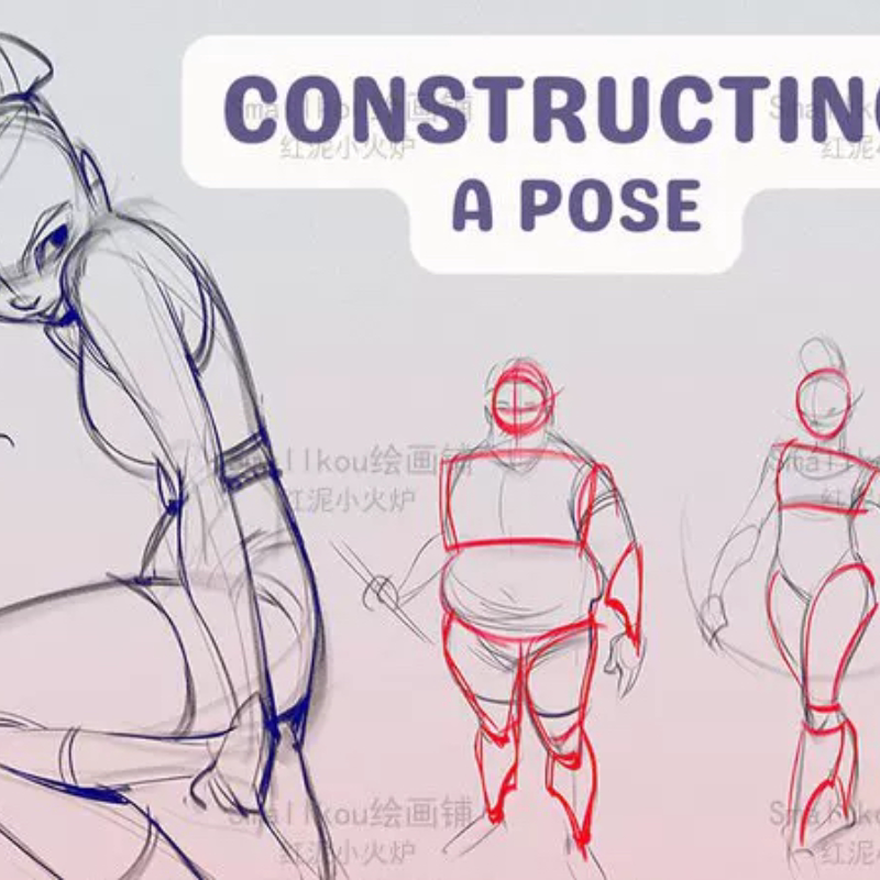 Loish Character Pose Construction Tutorial in English Without Subtitles Constructing a Pose Ta5