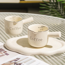 ins high-looking coffee small milk cup with scale milk tank espresso extraction cup exquisite ceramic measuring cup milk pot