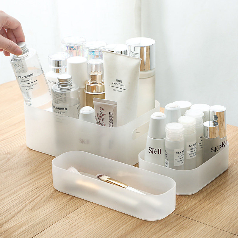 Home home transparent cosmetics storage box desktop makeup brush bucket