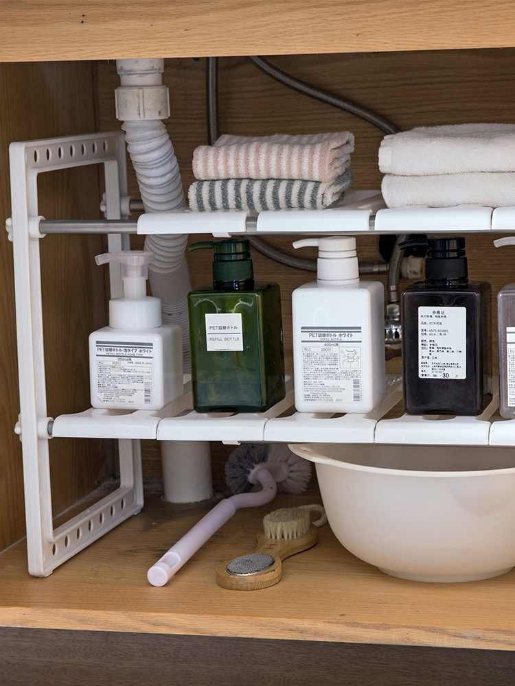 Home home retractable sink under the shelf Kitchen supplies Household large pot shelf Overall cabinet multi-layer storage shelf