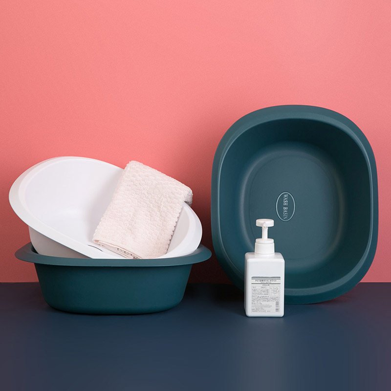 Home square plastic washbasin thickened large household washbasin student dormitory washbasin foot washbasin