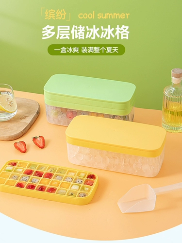 Шайба для льда, форма для кубиков льда, коробка для шайбы льда, бытовой круглый замороженный кубик льда, холодильник для хранения льда с крышкой, поднос для льда из старого дерева, поделки