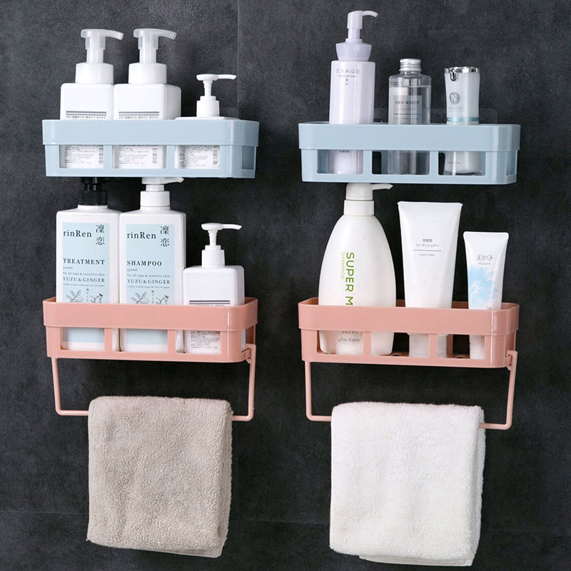 Home home punch-free bathroom rack powder room wall hanging storage basket wall soap rack towel rack storage rack