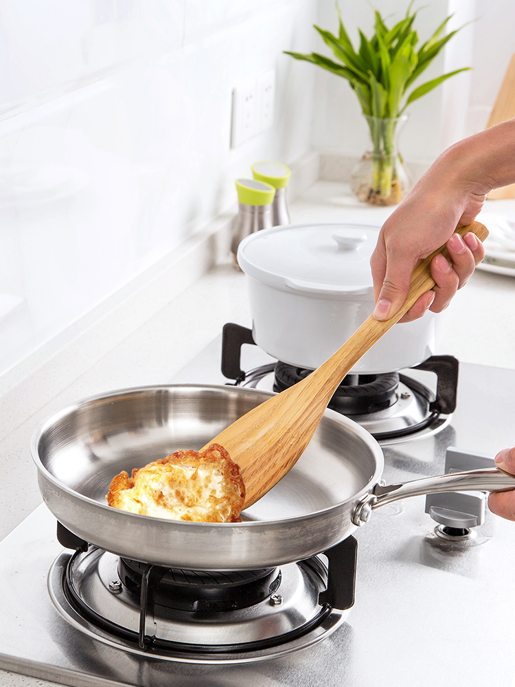 Home home Japanese wooden wooden oblique shovel Wooden wooden spatula Non-stick pot Special long handle cooking wooden spatula Spatula