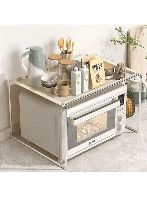 Kitchen microwave oven electric oven multi-function countertop storage rack household style stainless steel oven bracket storage