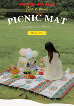 Beach camping mat camping ground mat waterproof lawn thickened ultrasonic picnic mat extra large folding outdoor moisture-proof mat