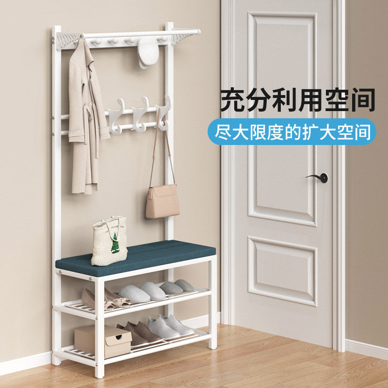 Home hanging hanger floor bedroom entrance shelf stand-up clothes hanger hanging bag rack into the door living room home
