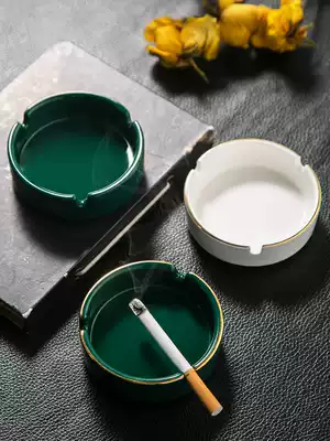 Home ashtray Nordic light luxury style household with smoke slot can be washed and smoke-proof ashtray living room accessories
