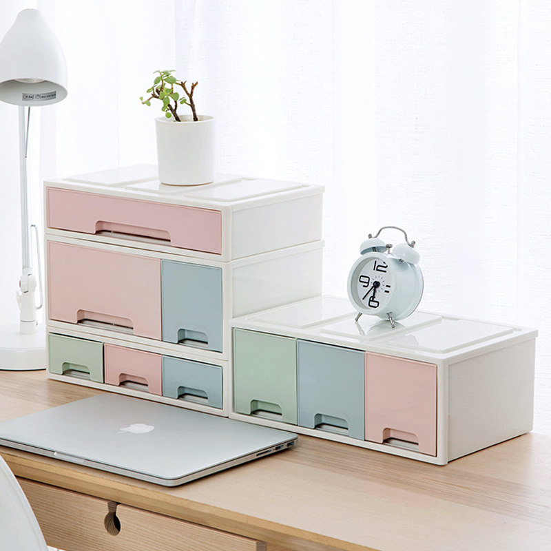 Home drawer type multi-layer cosmetic storage box desktop skin care products lipstick finishing box desk storage cabinet