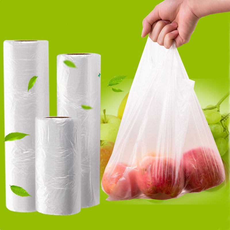 Disposable thickened fruit food bag Home Breaking Style Even Roll Bag Vest Type Hand Ripping Bag Fridge Refreshing bag