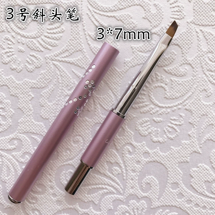 Dụng cụ làm móng tay Nhật Bản Pháp Bút Nail Phong cách cọ hồng Crystal Pen Kéo Bút Sơn Bút Bút trị liệu - Công cụ Nail giấy lau gel