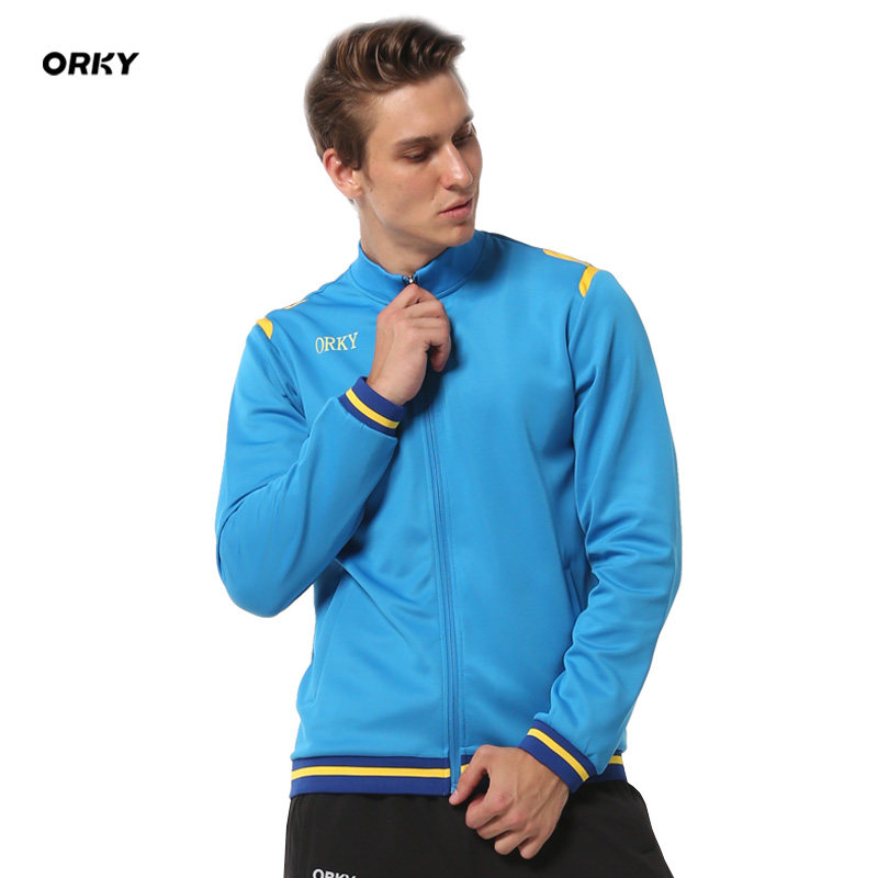 Wo Kai: ORKY new autumn and winter football training suit long-sleeved men's adult children's sportswear casual jacket