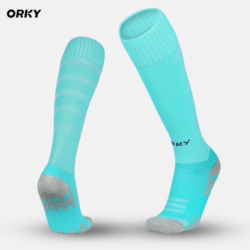 ORKY New Football Socks Long Silo Stockings Men's Anti Slip Towel Bottom Over Knee Basketball Sports Socks With Children