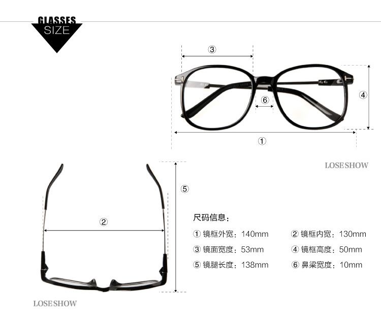 Retro kính trang trí khung kính Dòng người đàn ông và phụ nữ mắt to khung hình phiên bản Hàn Quốc kính lacoste