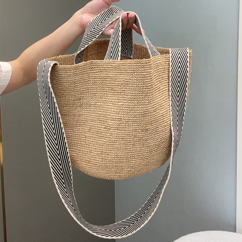 26 Summer New Style Straw Bag Raffia Bag Single Shoulder Handbag Crossbody Bag Natural Straw Travel Beach Bag for Women