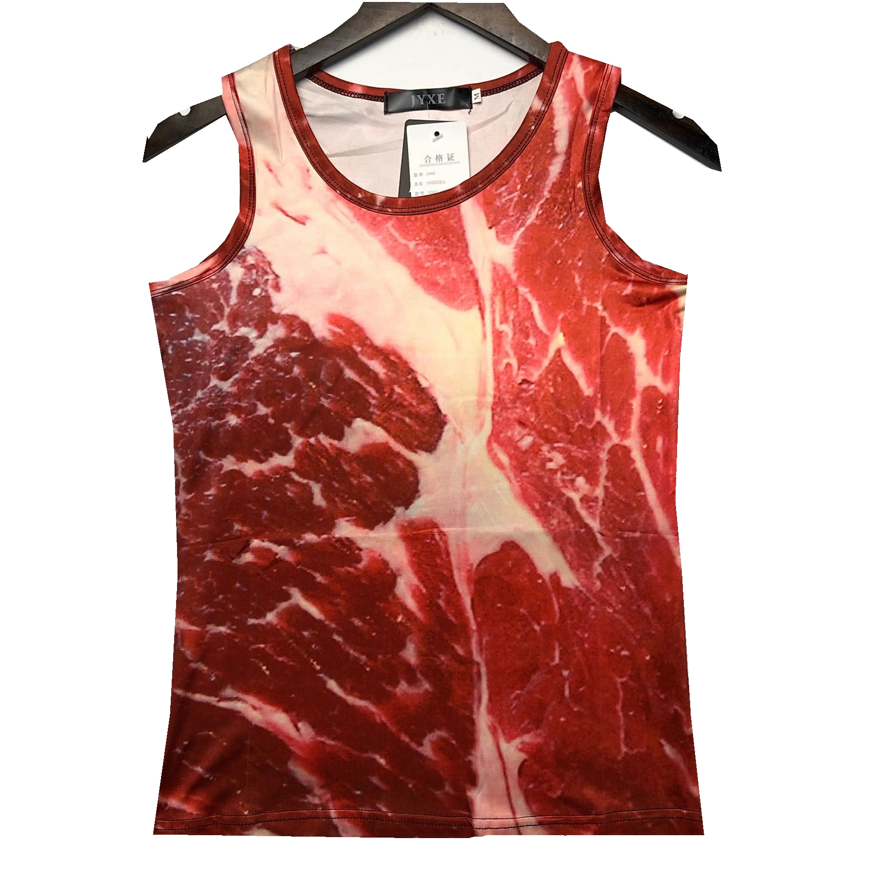 2019 giả abs T-shirt đi bộ lăm-hoa mẫu quần áo cá heo in cơ vest ngắn t triều