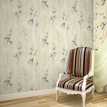 Chinese pastoral retro wallpaper Chinese style bamboo wallpaper living room TV background wall restaurant restaurant Tea House study