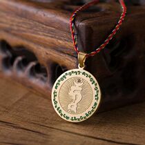 Taiwan Bingtai Green Mother Heart Mantra Pendant Pendant Green Mother Heart Mantra Pendant Buddha Card