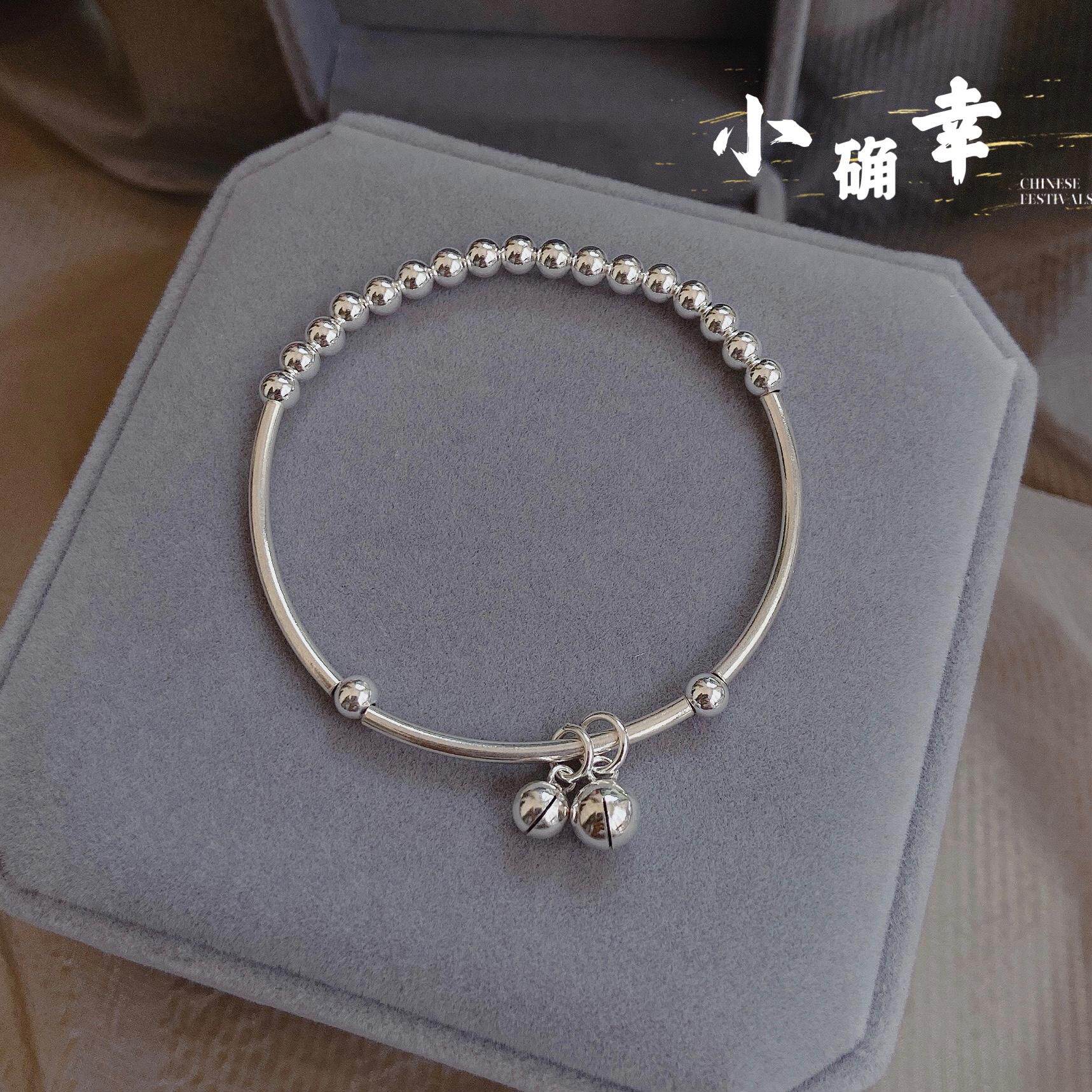Bell hand chain ins Small fresh forest department sound ball transfer beads Best friend 925 sterling silver bracelet Women's Tanabata gift