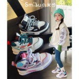 Туфли, флисовые зимние детские высокие кроссовки для мальчиков, спортивная обувь, 2022