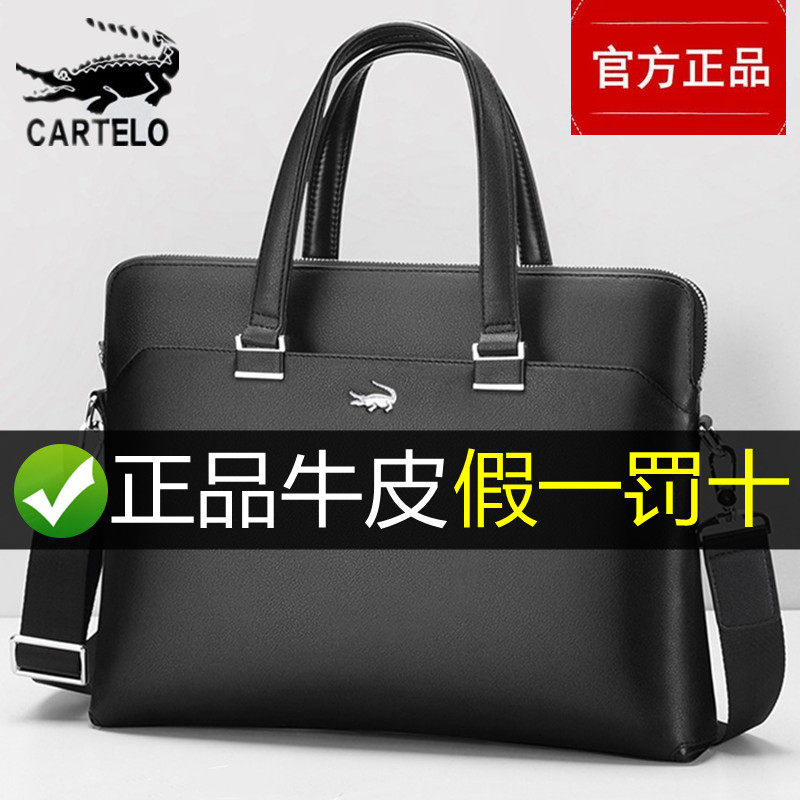 Crocodile Men Handbag Men's Leather Single Shoulder Inclined Satchel Bag Business Briefcase Computer Bag Casual Cow Leather Man Bag-Taobao