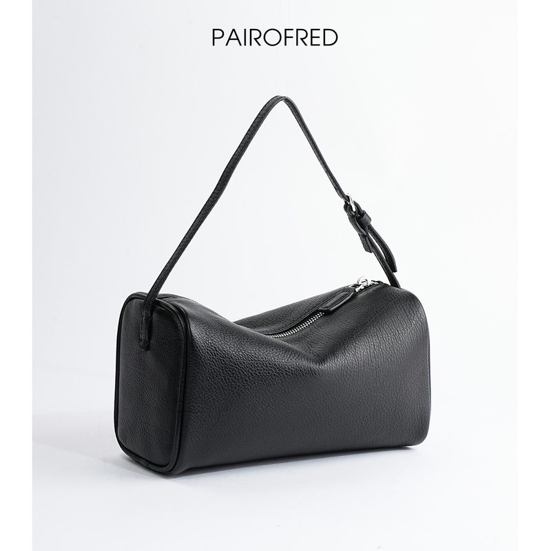 Minimalist Genuine Leather 90S Pen Holder Bag, Relaxed Old Money Style Mini Square Bag, Solid Color Handbag, Underarm Bag for Women