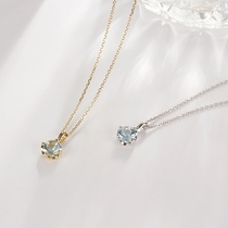 FAD Day Ensemble Light Extravagant Jewelry 10K Gold Platinum Natural Sea Blue Treasure A Diamond Classic 100 Lap Personality Necklace