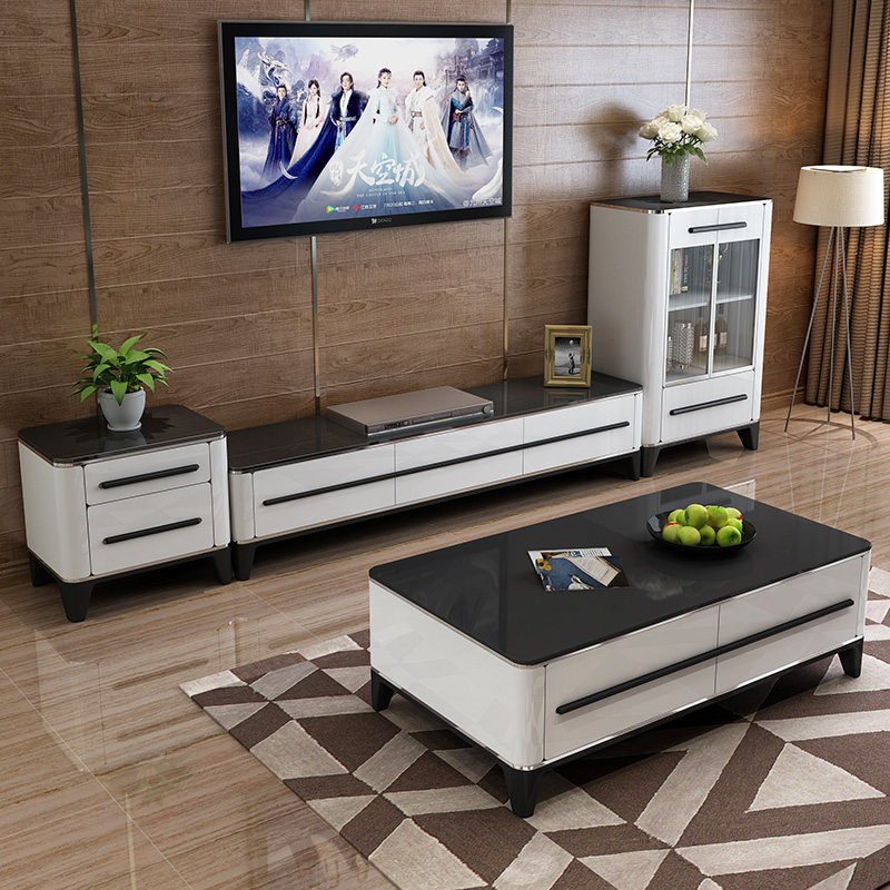 Bedroom TV cabinet wall cabinet simple living room furniture TV cabinet coffee table combination set modern large and small apartment