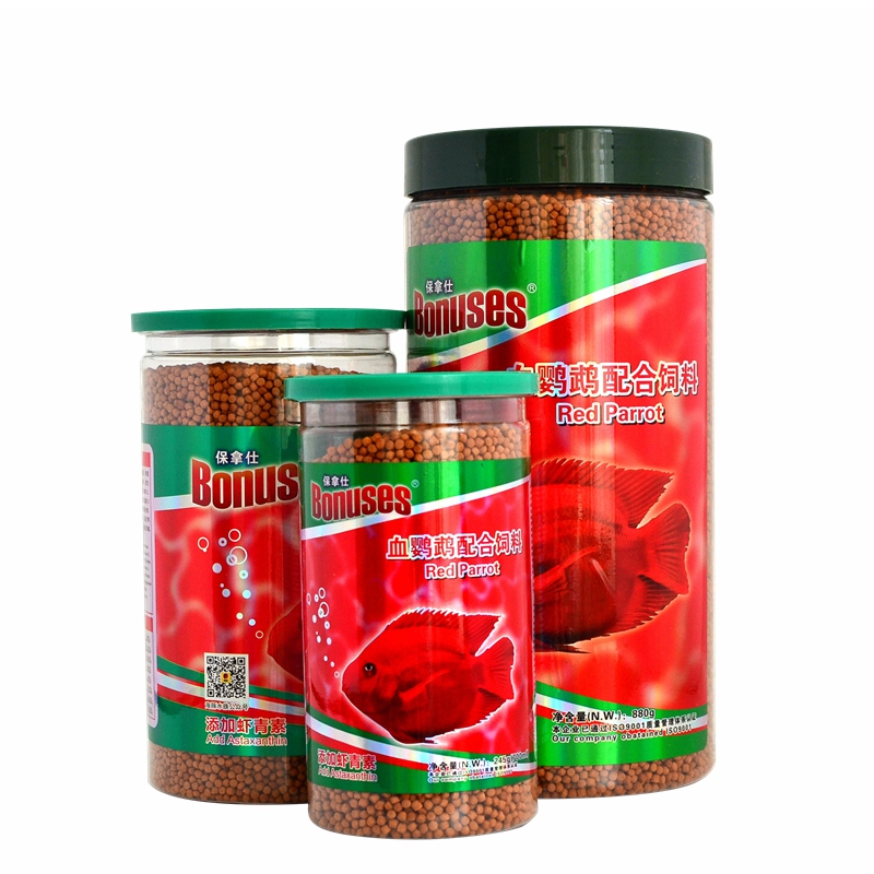 Paulas ruby u200bu200bred with blood parrot fish food increased red fish feed parrot fish food fortune fish map fish fish food