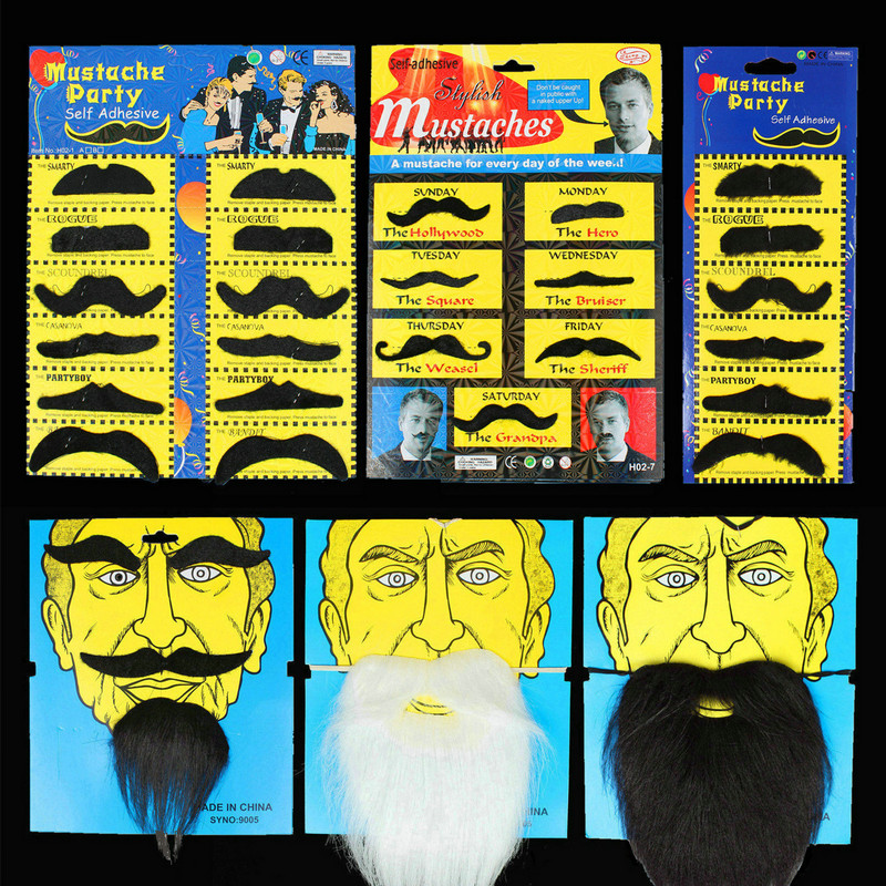 Funny Fools Valentine's Day Halloween costume balls dress up for show props emulating bearded men's bearded men's eight-character hooves