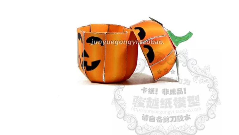 Miễn phí vận chuyển hơn 68 hộp kẹo bí ngô Halloween đơn giản mô hình giấy 3D dành cho trẻ em làm bằng tay tự làm không thành phẩm - Mô hình giấy