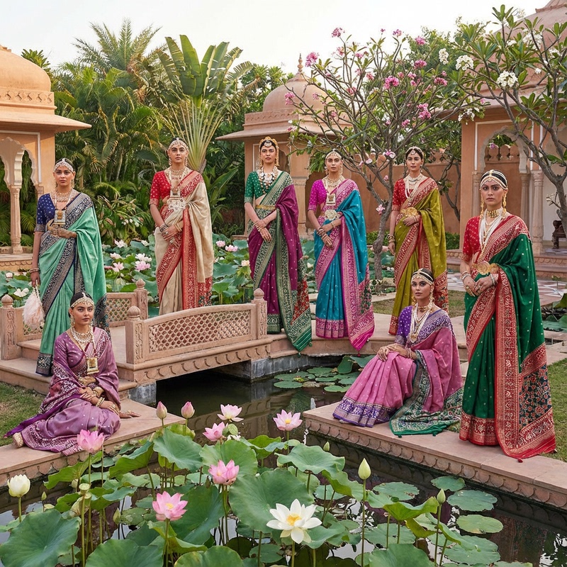 Indian Style Imported Various Multi-Colored Traditional Silk Blend Elegant Dresses for Parties, Festivals, Banquets, and Sarees