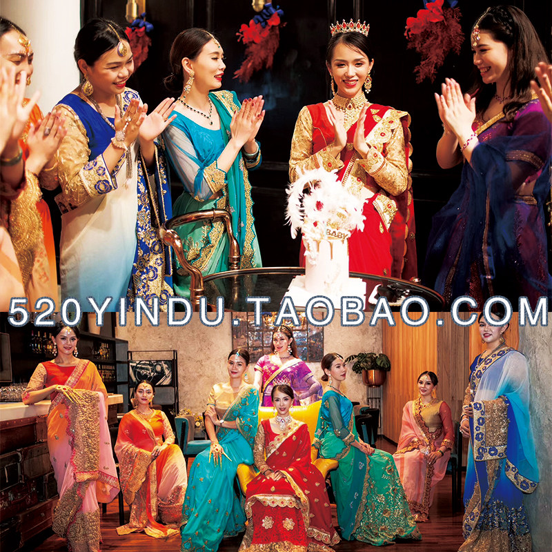 Imported new Indian saree clothing rental rental personality party birthday annual meeting dance travel clothing